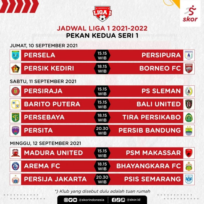 PURBABET Jadwal Liga 1 Pekan Ini