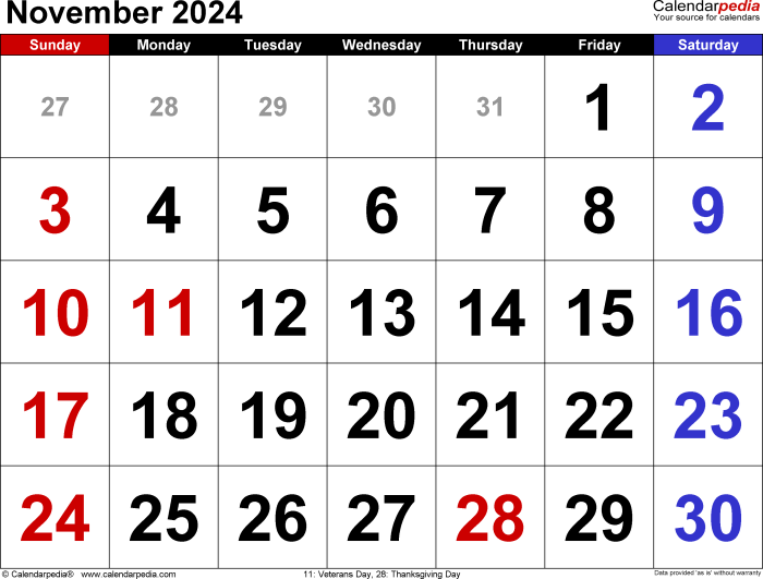 PURBABET Kalender November 2024, Cek Tanggal 1 November 2024 Apakah